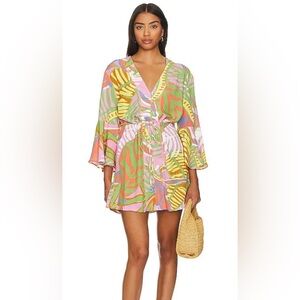 Maaji Palmery Joy Cover-Up Caftan in multicolor, size medium